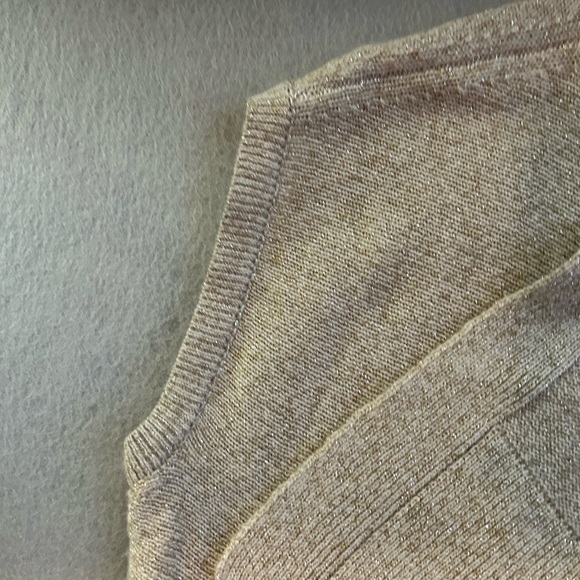 Neiman Marcus Cashmere Neutral Sleeveless Open Cardigan Sweater‎ Vest Size Small - Picture 8 of 10